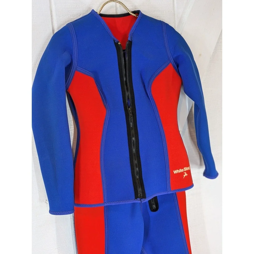 🌊Vintage White Stag 2-Piece Fully Reversible Wetsuit Jacket Set Long *PLS READ!
